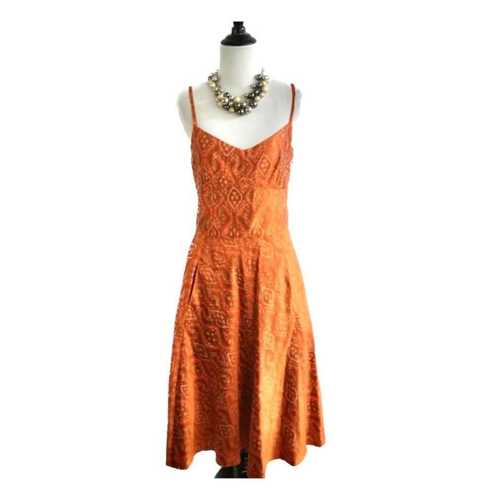 Elegant Orange Sleeveless Dress